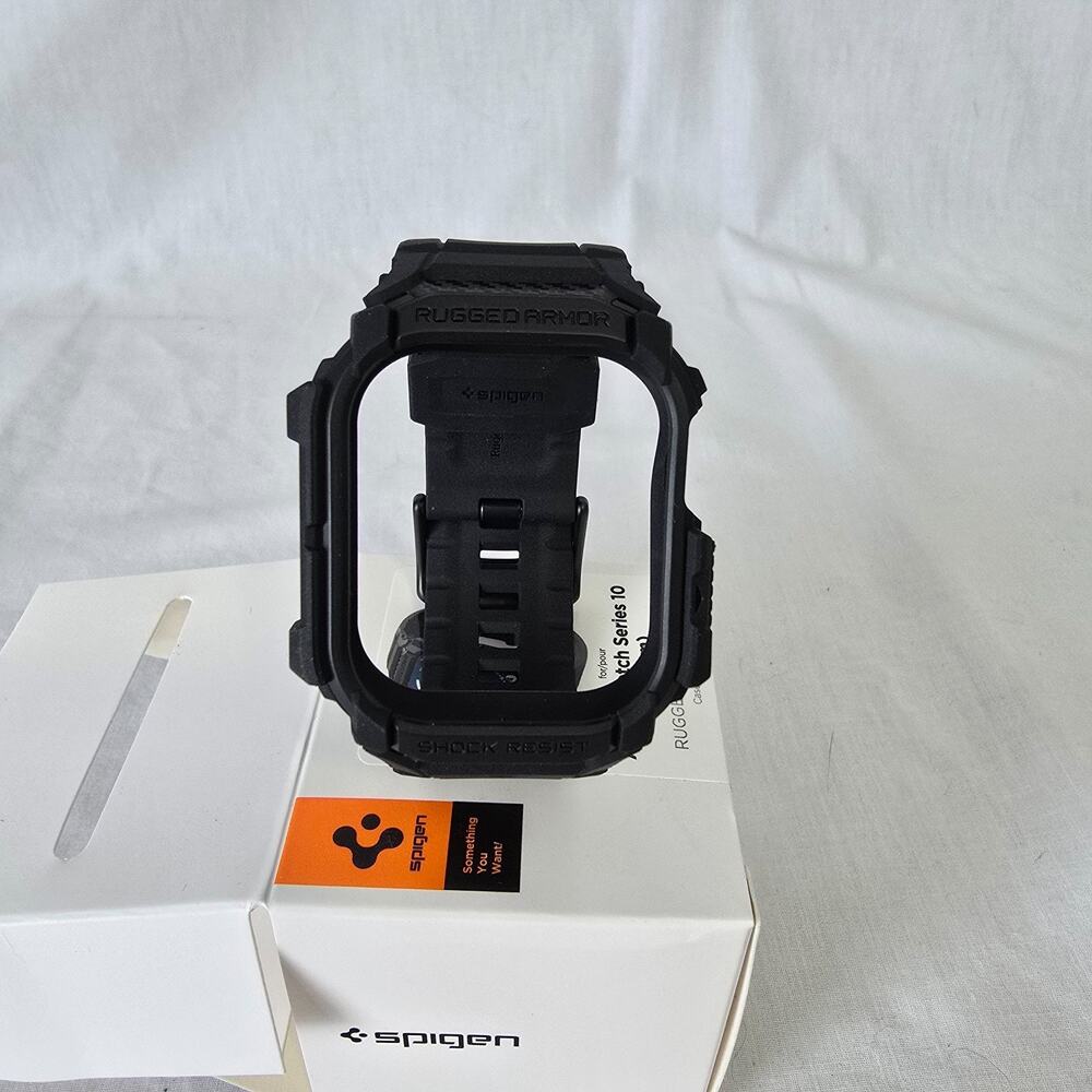 Spigen Apple Watch Series 10 42mm Rugged Armor Pro Case Matte Black NIB - Picture 8 of 11